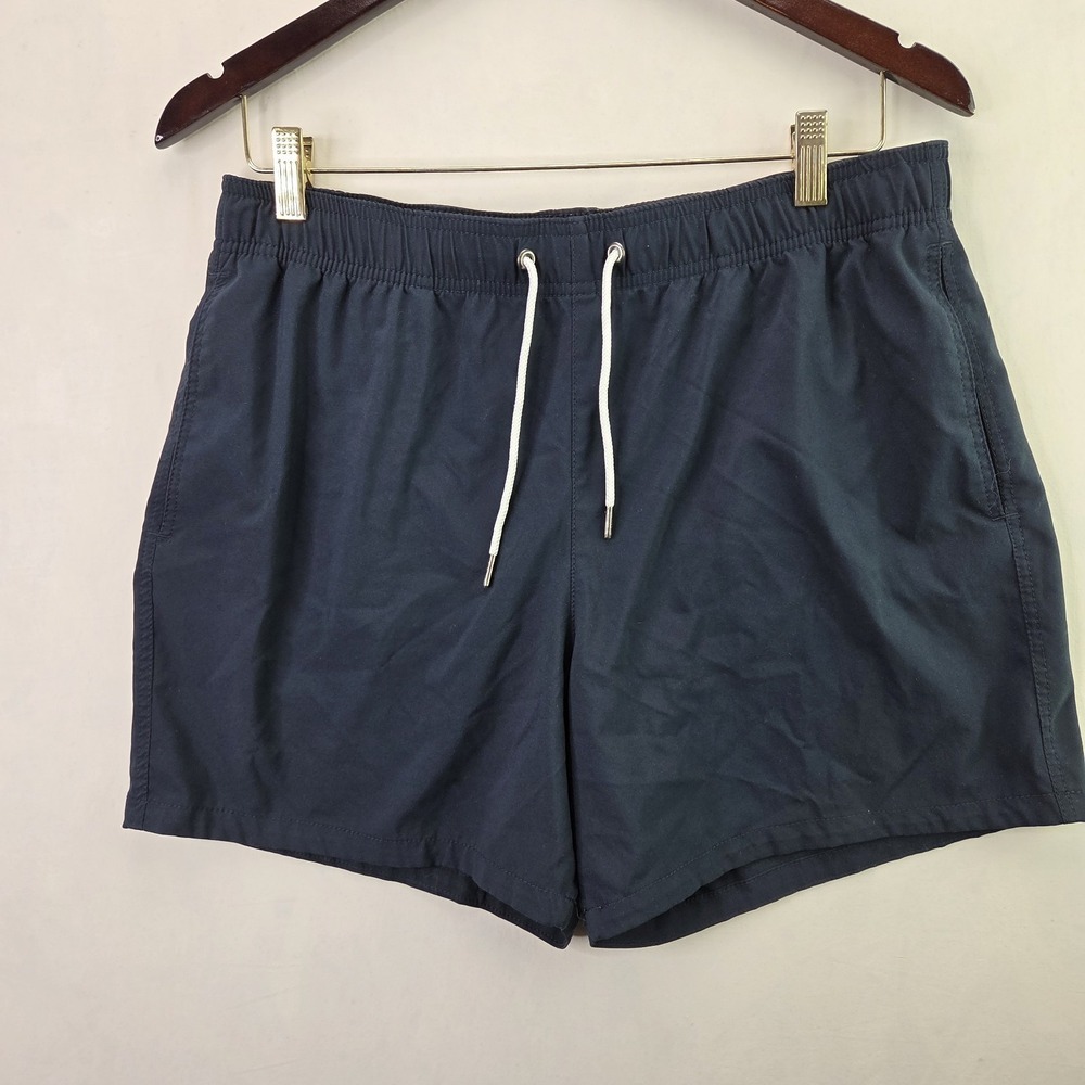 Abercrombie & Fitch Men's Medium Navy Swim Trunks Lined Drawstring